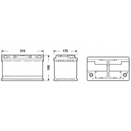 Exide AGM Starterbatterie 12 Volt 70 AH für PKW mit Start/Stop Funktion